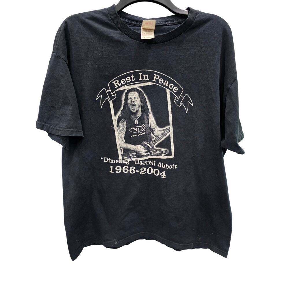 Vintage 2004 Dimebag Darrell Memorial Shirt XL Pantera Damageplan Distressed Tee